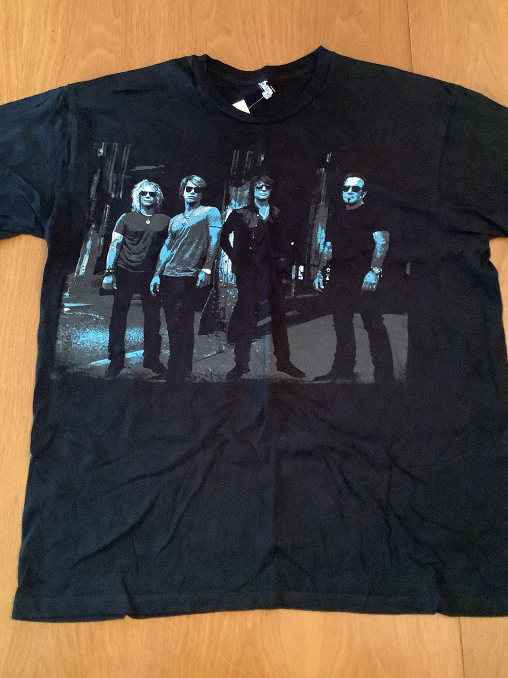 Bon Jovi Black Graphic Band Crew Neck T-Shirt